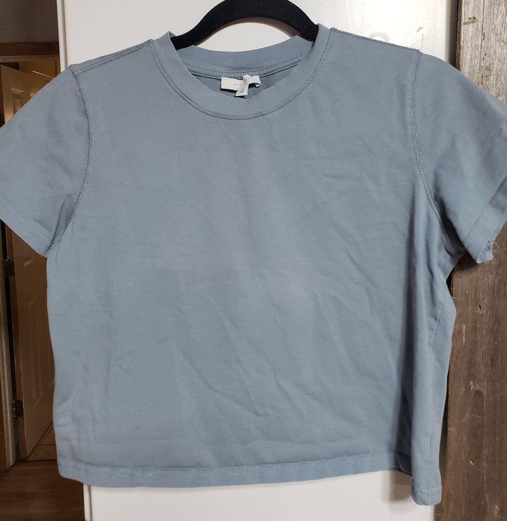 All:Row Lanie Blue Top 100% Cotton Med High Quality High End